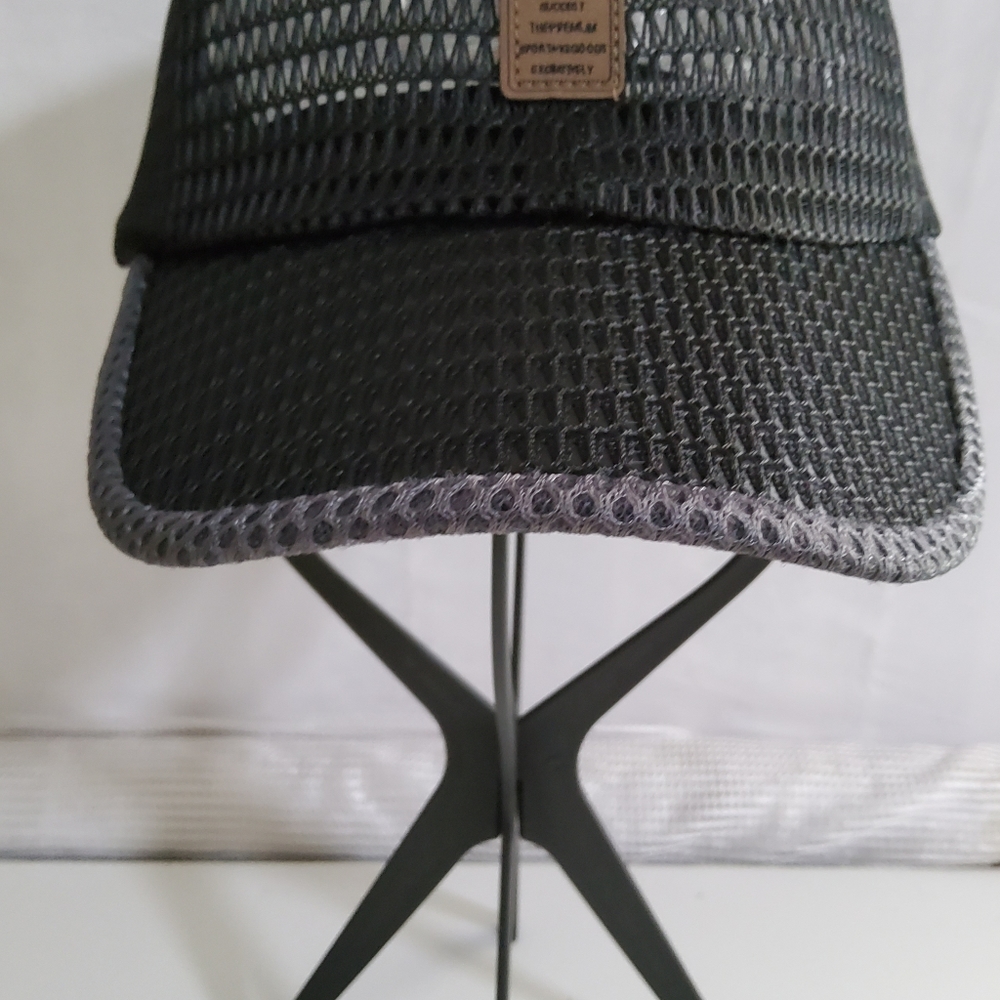Black with Gray Rim Ball Cap Breathable Mesh 100% Cotton EDIKO Logo on Front